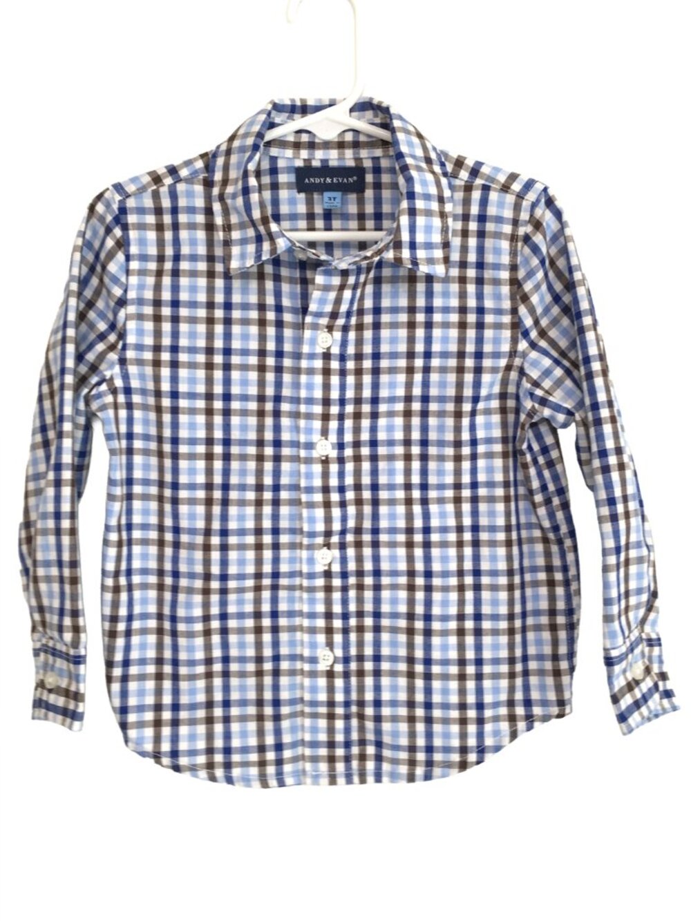 Andy & Evan Boy's Plaid Long-sleeved Shirt Size 3T